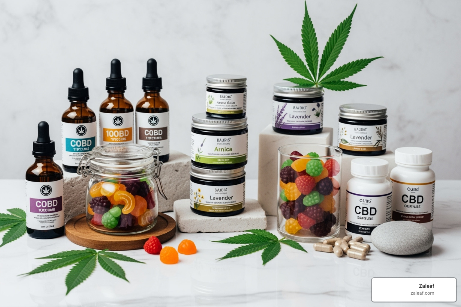 various CBD product types - cbd oil benefits