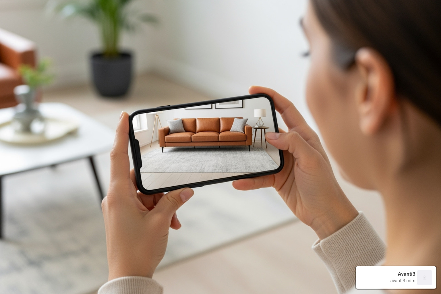 Consumer using AR product overlay - Future of marketing