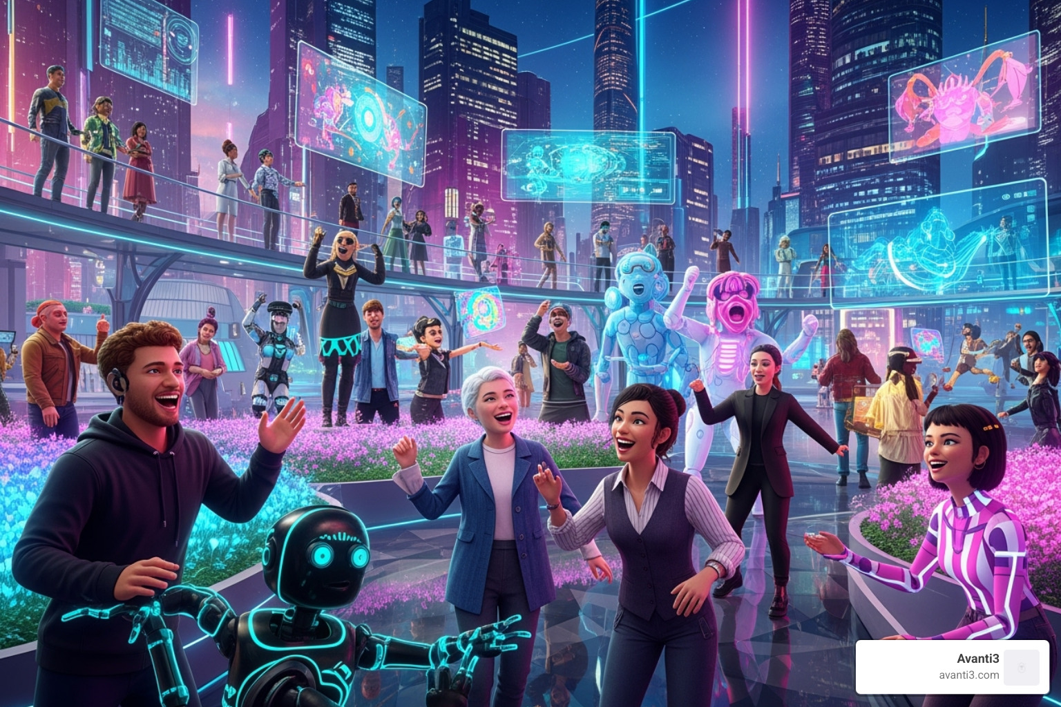 avatars interacting in social VR space - 3d vr experience avatars interacting in social VR space - 3d vr experience