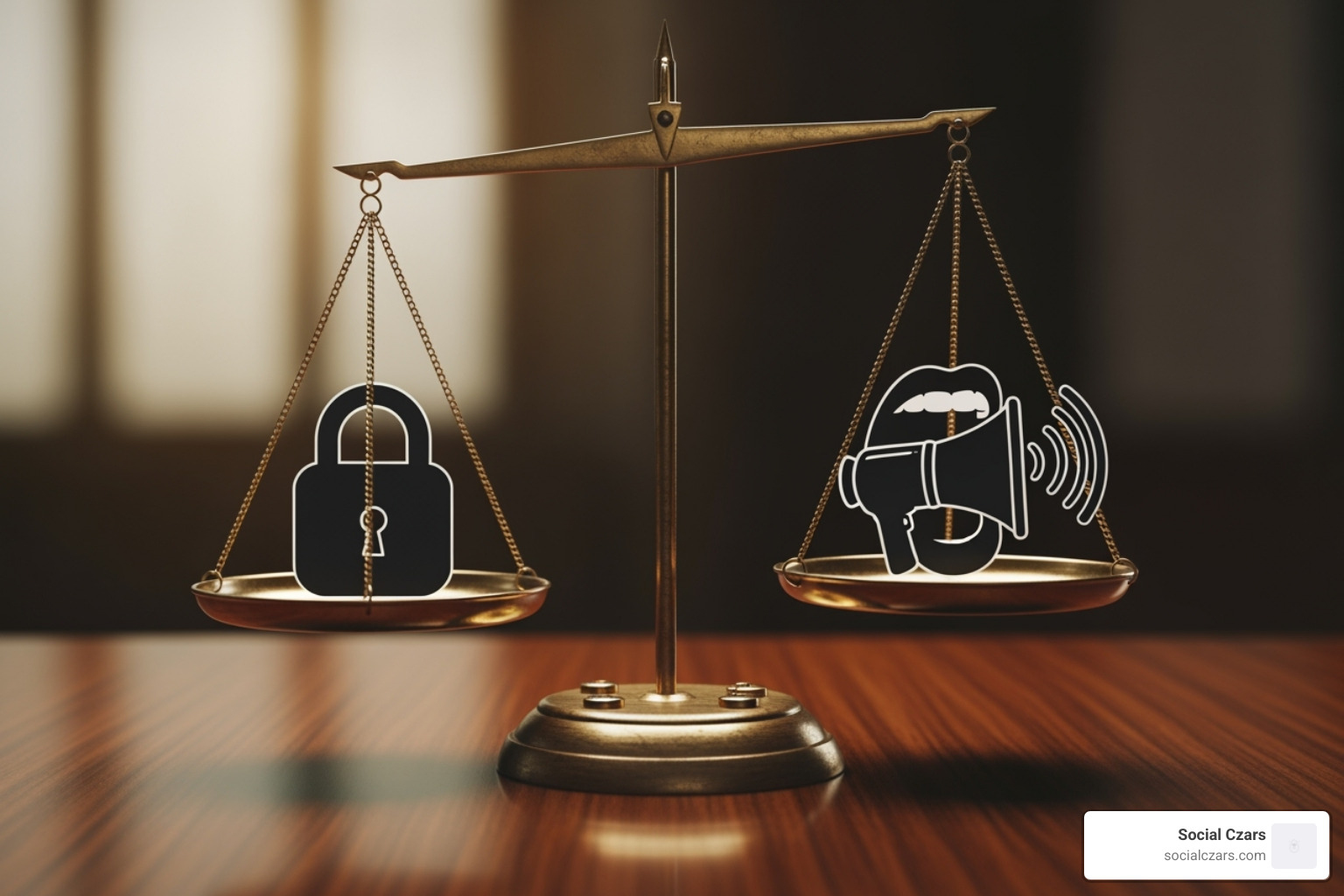 A graphic illustrating the balance between individual privacy rights and freedom of speech online - Internet content removal