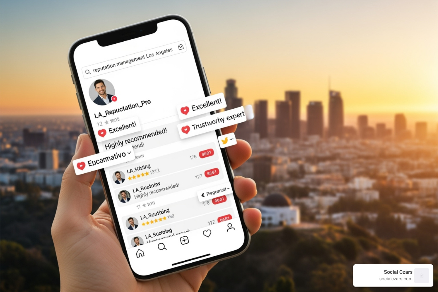 A smartphone displaying a Yelp-like interface with several prominent negative reviews, highlighting the impact of bad online feedback. - reputation management los angeles A smartphone displaying a Yelp-like interface with several prominent negative reviews, highlighting the impact of bad online feedback. - reputation management los angeles