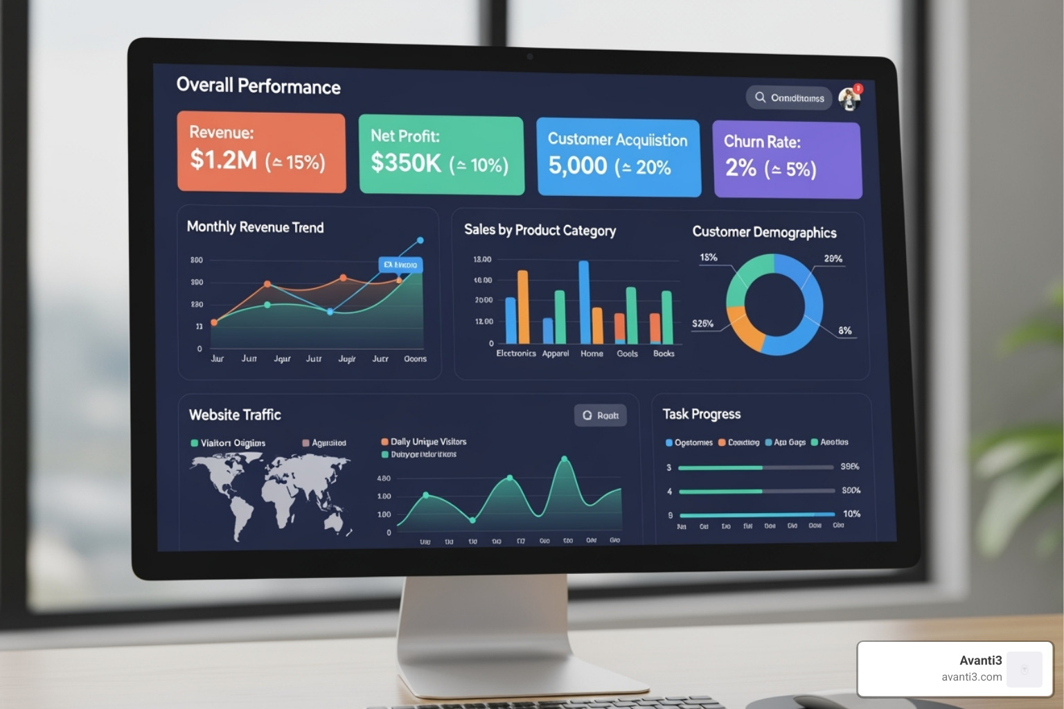 Business dashboard displaying KPIs - Digital brand experiences