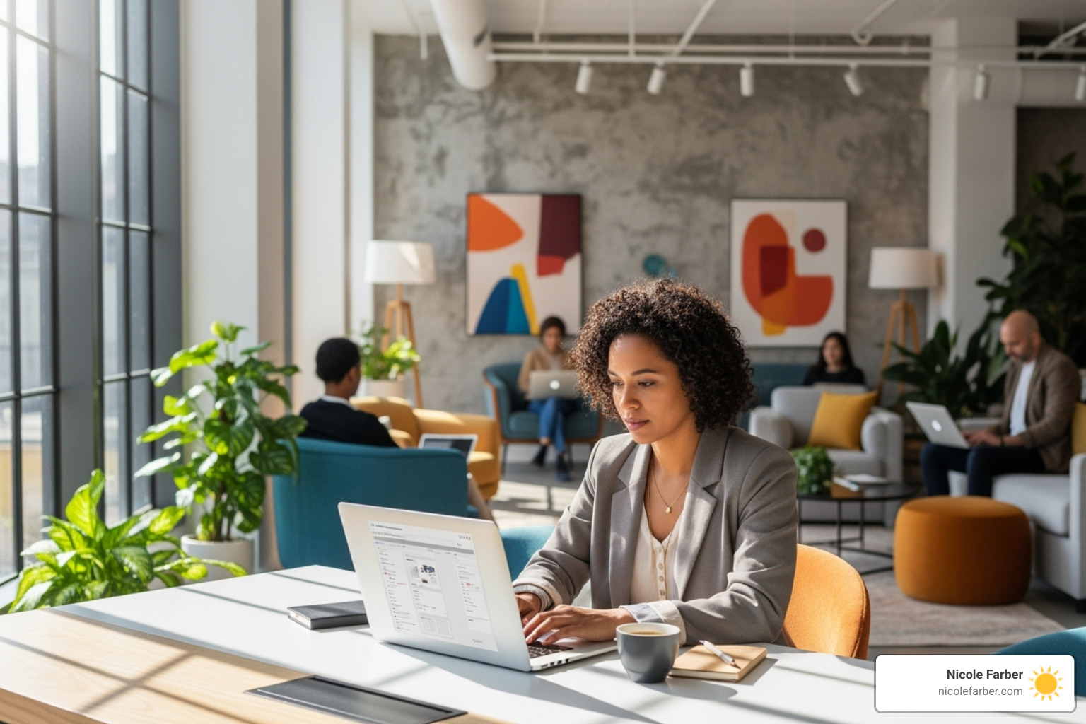 woman entrepreneur working on a laptop in a creative space - Empowering business women woman entrepreneur working on a laptop in a creative space - Empowering business women