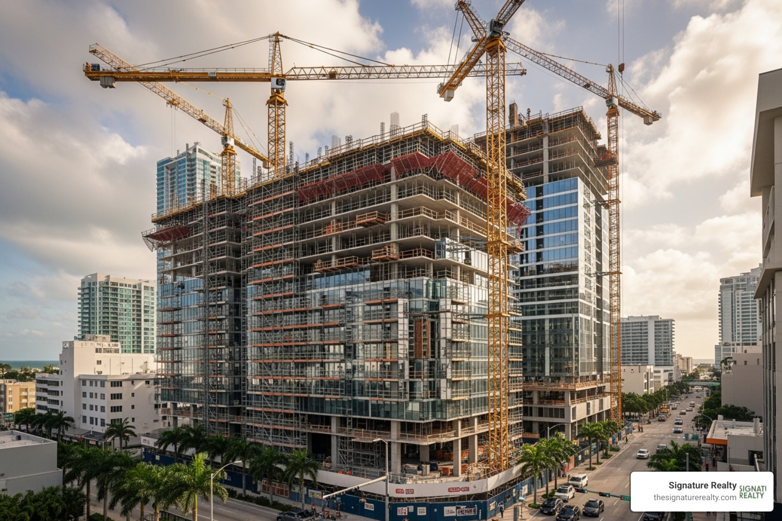 new office building under construction in Downtown Miami - Miami office rental prices