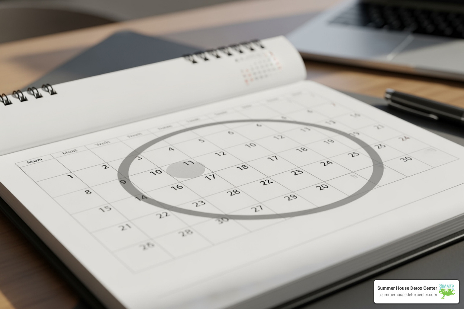 Calendar highlighting a typical 2-3 week methadone withdrawal timeline - why is methadone used to detox Calendar highlighting a typical 2-3 week methadone withdrawal timeline - why is methadone used to detox