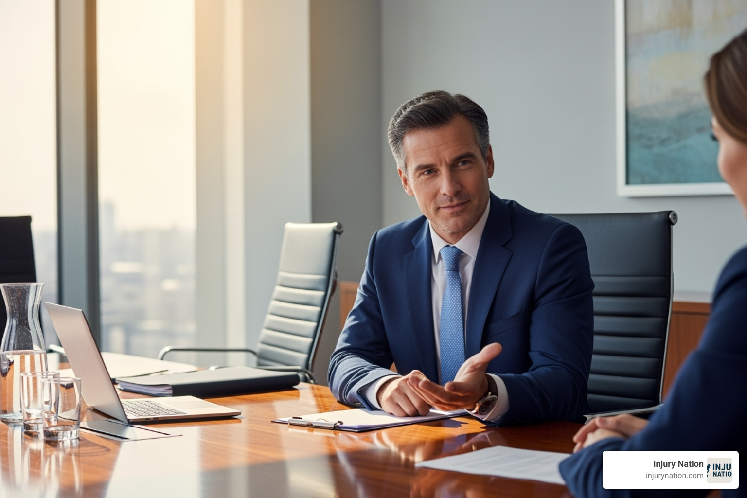 an attorney confidently negotiating in a meeting room - las vegas multi vehicle accident attorney
