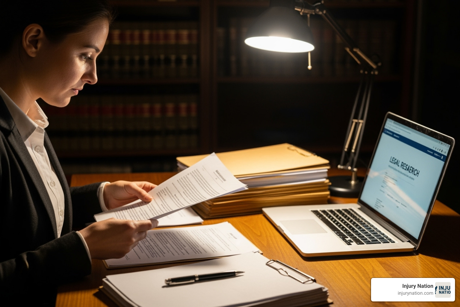 person reviewing legal documents - accident victim legal help