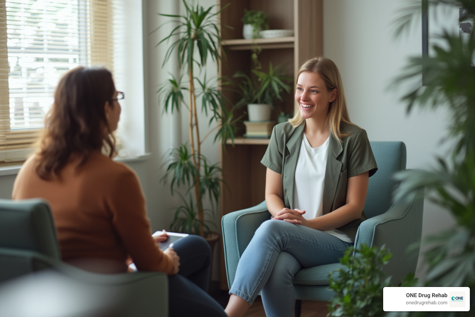 therapist and patient in a one-on-one session - Behavioral health treatment