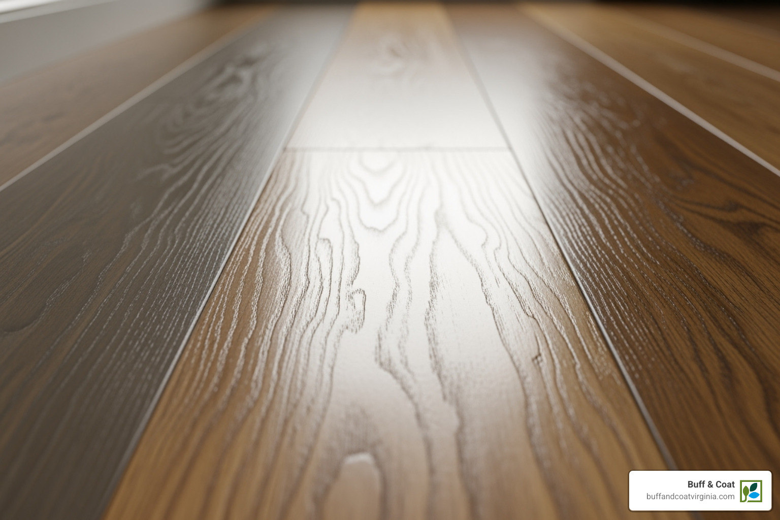 Image showing different finish sheens (matte, satin, semi-gloss) - wood floor supply Image showing different finish sheens (matte, satin, semi-gloss) - wood floor supply