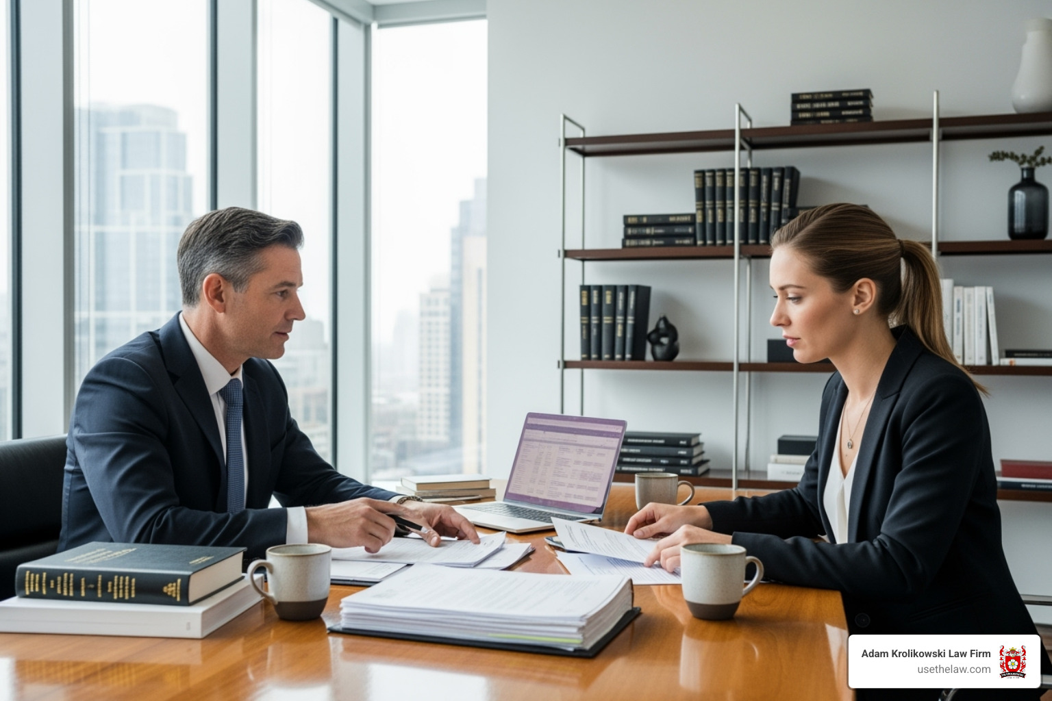 lawyer meeting with a client in an office - Dog bite accident lawyer lawyer meeting with a client in an office - Dog bite accident lawyer