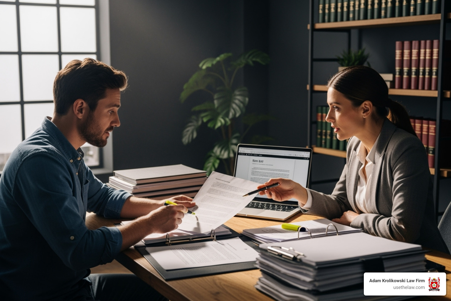 Person reviewing documents with a lawyer - Personal injury dog bite Person reviewing documents with a lawyer - Personal injury dog bite