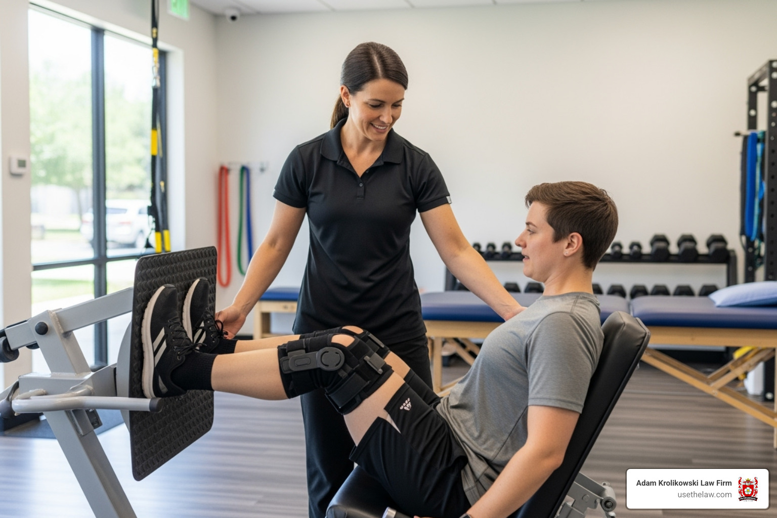 Person in physical therapy - Personal injury dog bite Person in physical therapy - Personal injury dog bite