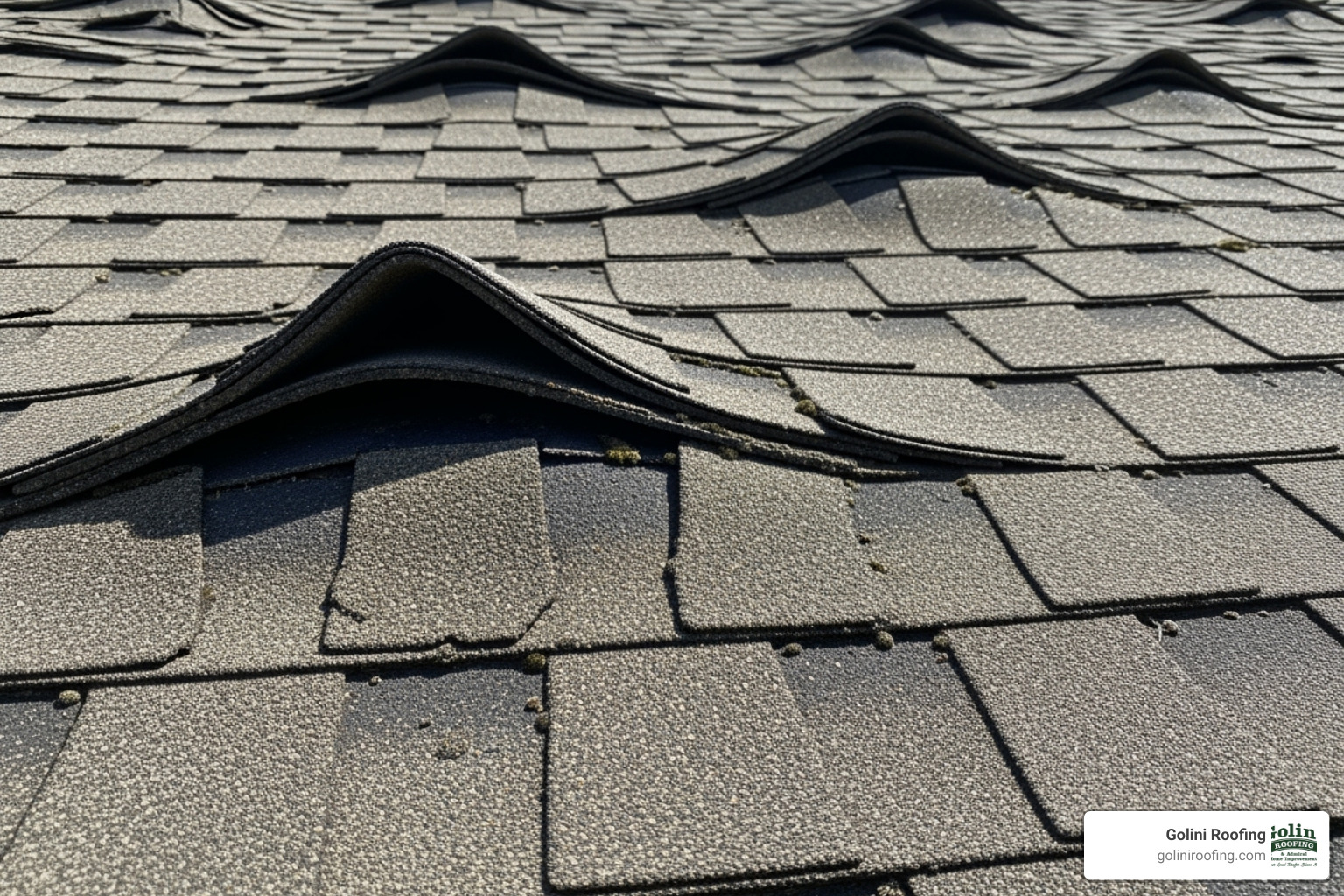 Curling and buckling shingles on a roof - massachusetts roofers Curling and buckling shingles on a roof - massachusetts roofers