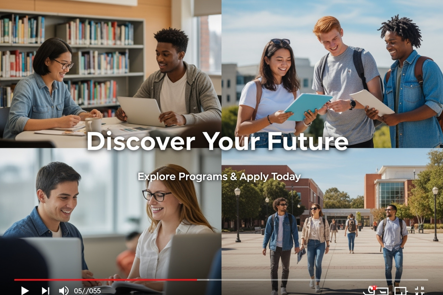 a website's hero section featuring a compelling video of campus life - Educational website design company
