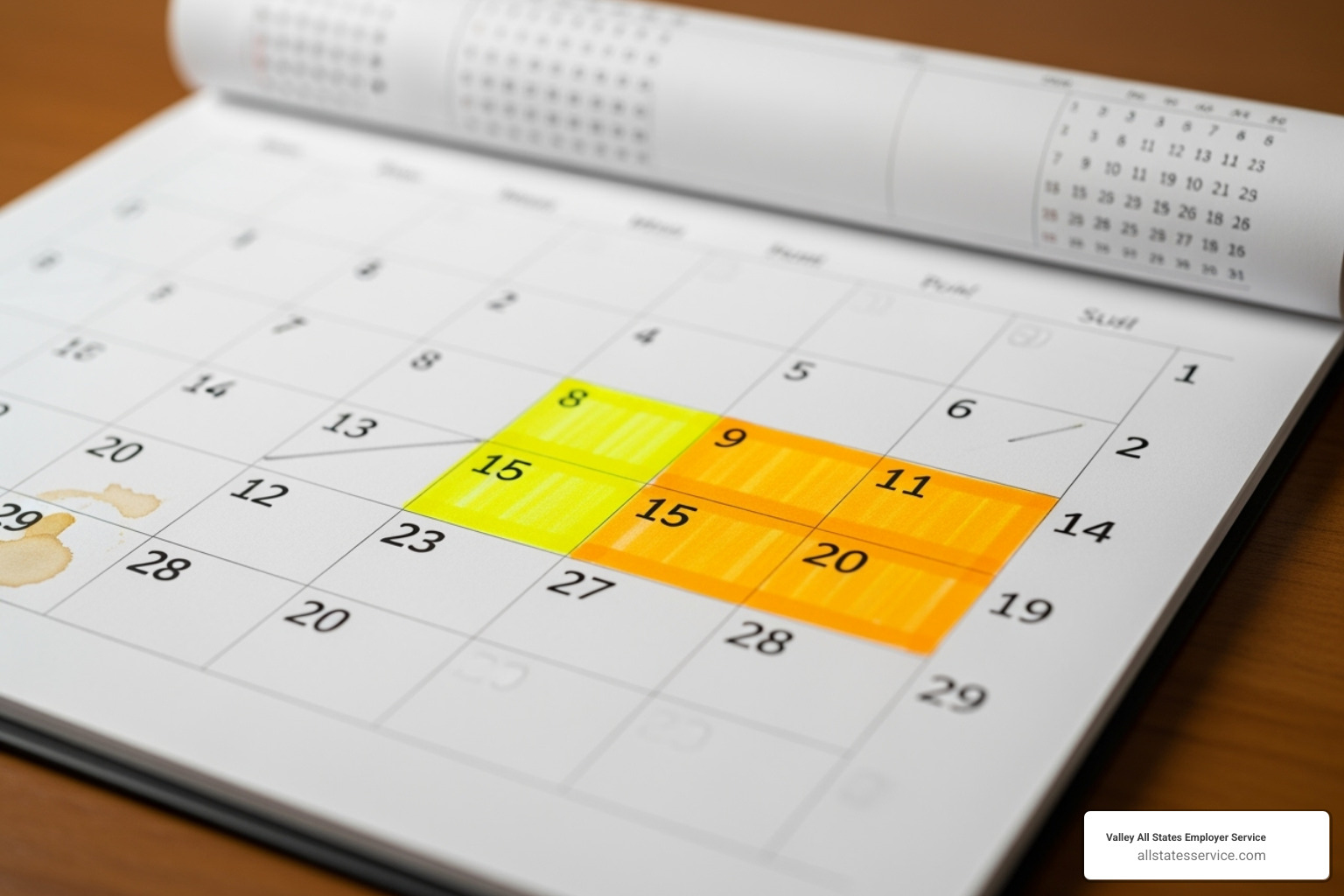 Calendar highlighting a 10-day period - E-Verify Tentative Nonconfirmation