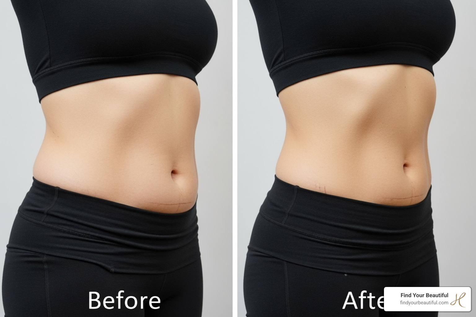 Before and after photo of a patient who underwent a combined tummy tuck and liposuction procedure - san antonio tummy liposuction