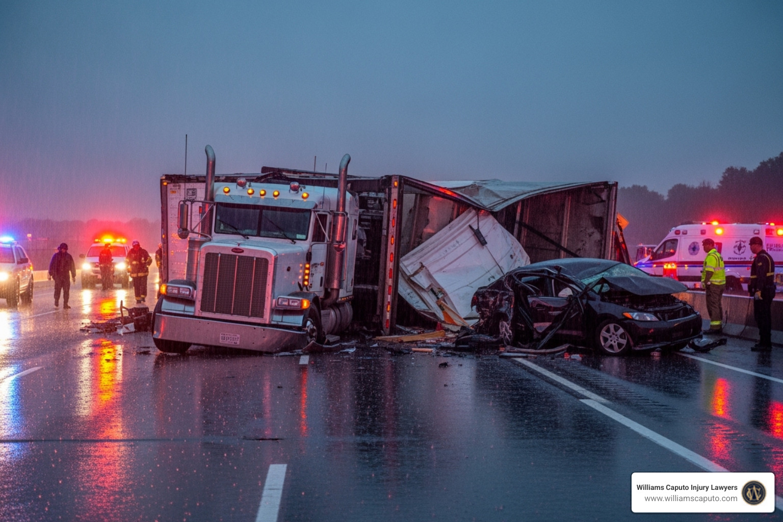 diagram showing the web of liability from driver to manufacturer - truck accident personal injury