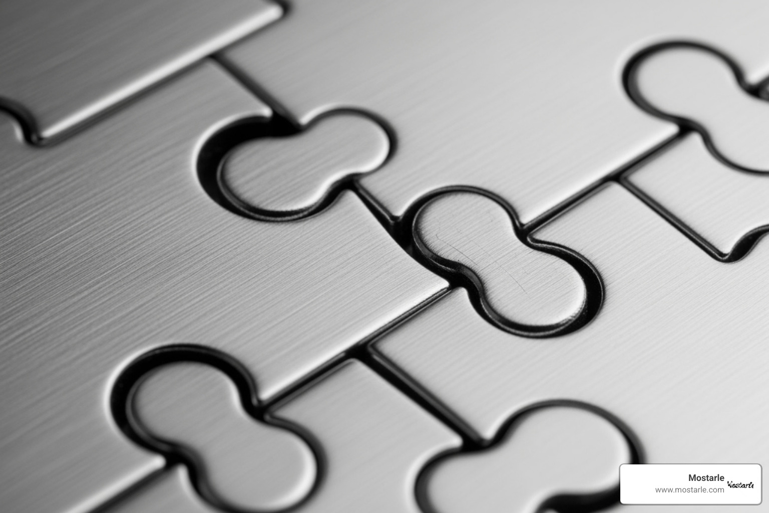 close-up shot highlighting the texture and precision of a metal puzzle's interlocking parts - Unique metal puzzles