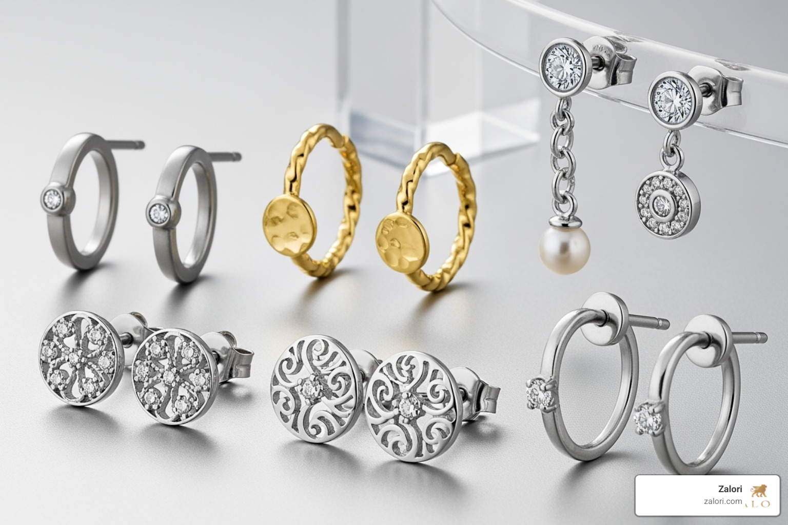 Collection of beautifully crafted earrings made from various safe metals - earrings for sensitive ears