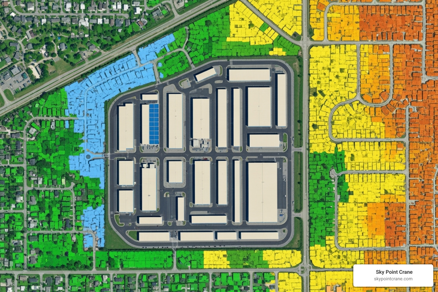 of a map showing demographic analysis around a storage facility - commercial storage units for sale