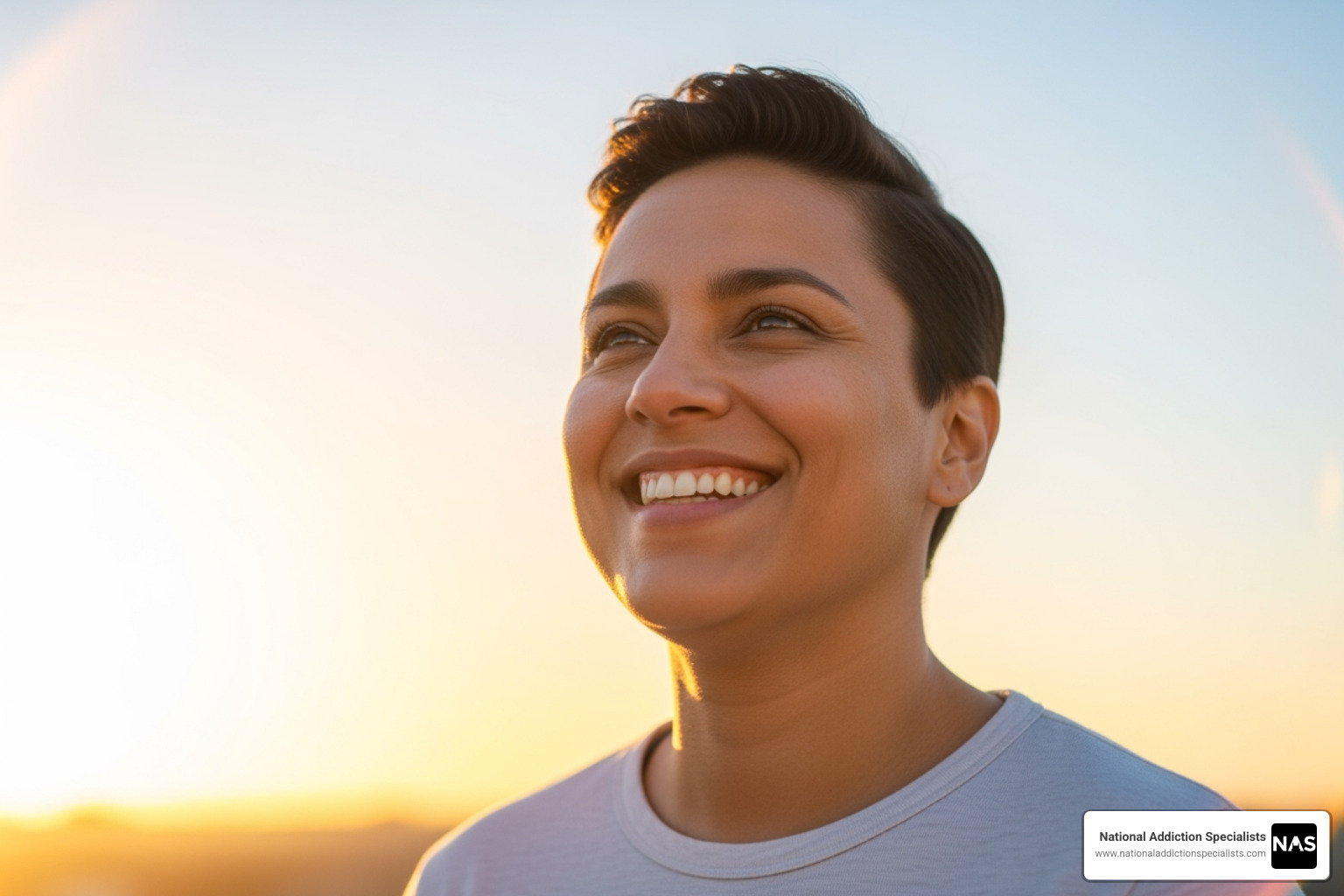 Person smiling, representing hope for recovery - Suboxone doctors Medicare