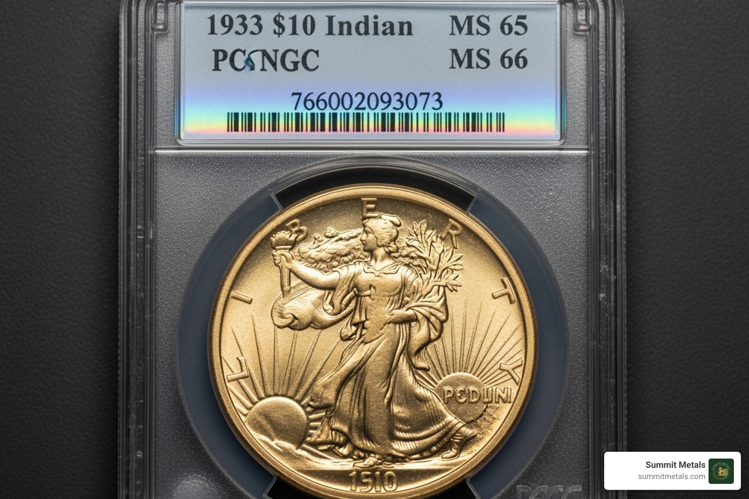 Rare, graded 1933 Indian $10 Gold Coin - indian $10 gold