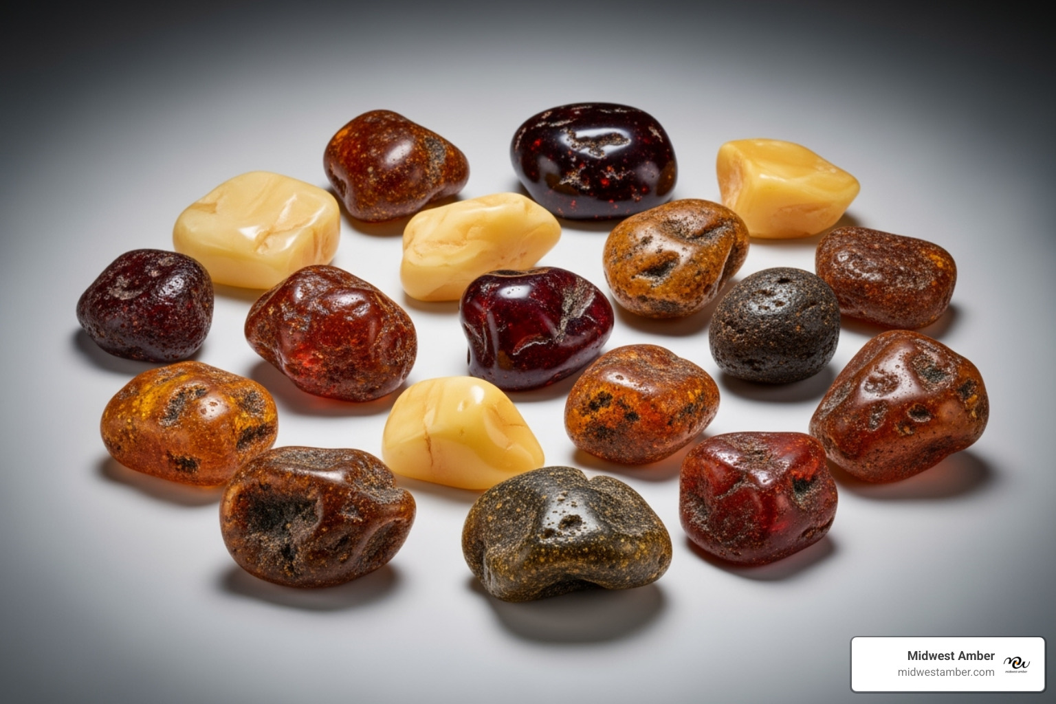 raw Baltic amber pieces showing natural variations - amber necklace set
