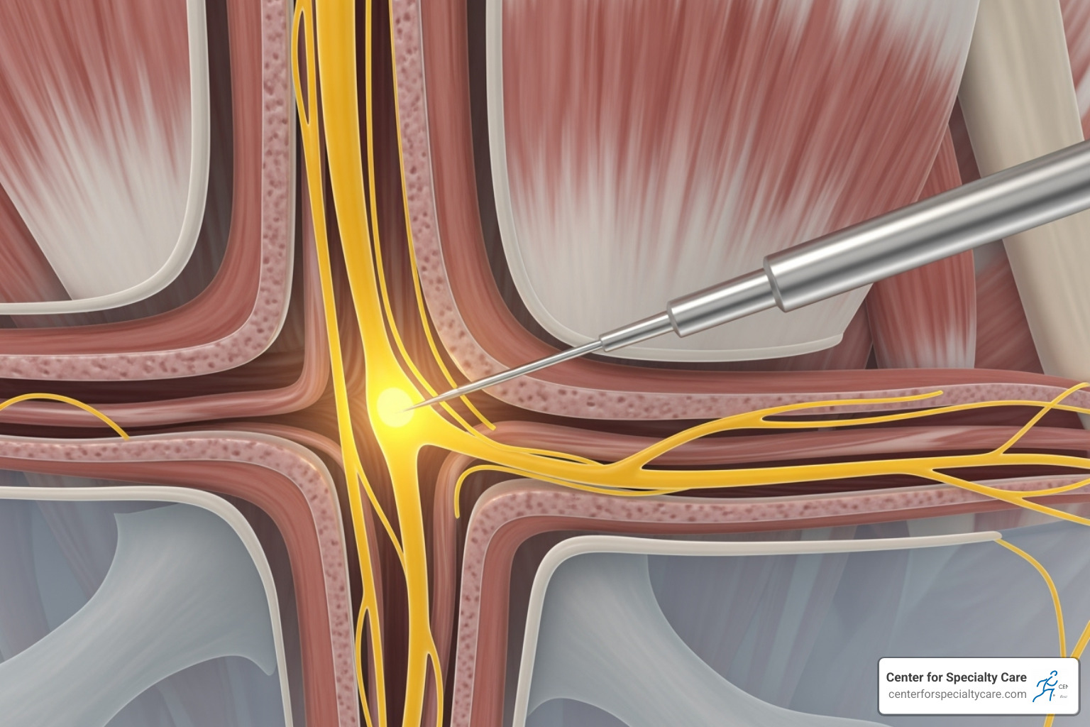 image illustrating the target area for a nerve block - comprehensive pain treatment