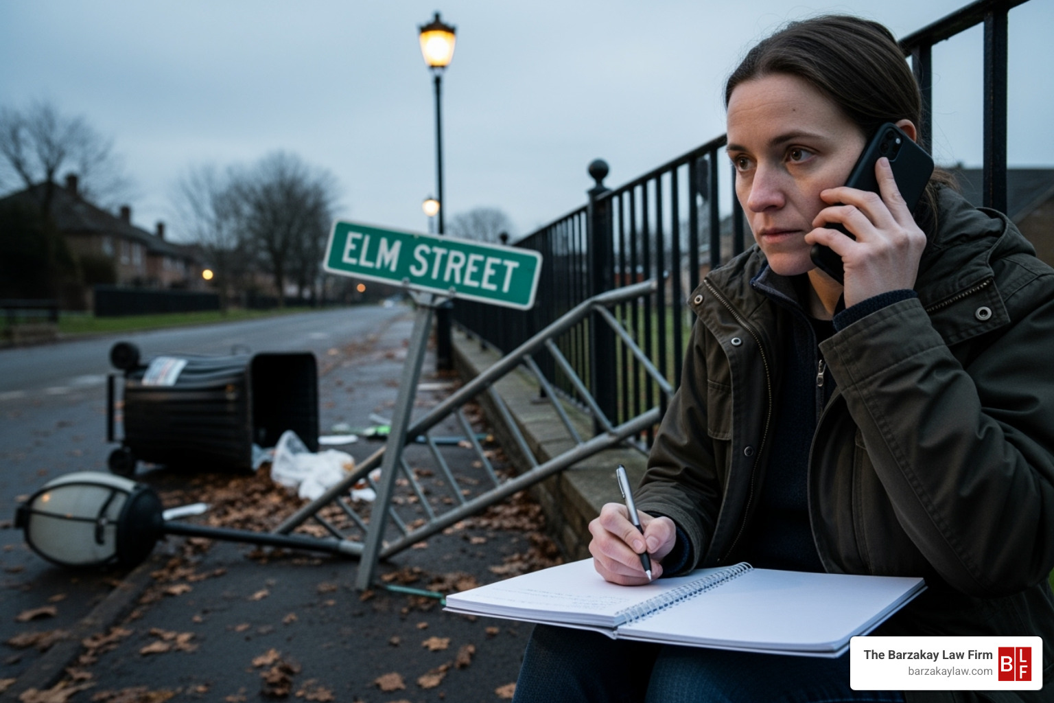 person on the phone with a notebook documenting details after an incident - florida boating accident person on the phone with a notebook documenting details after an incident - florida boating accident