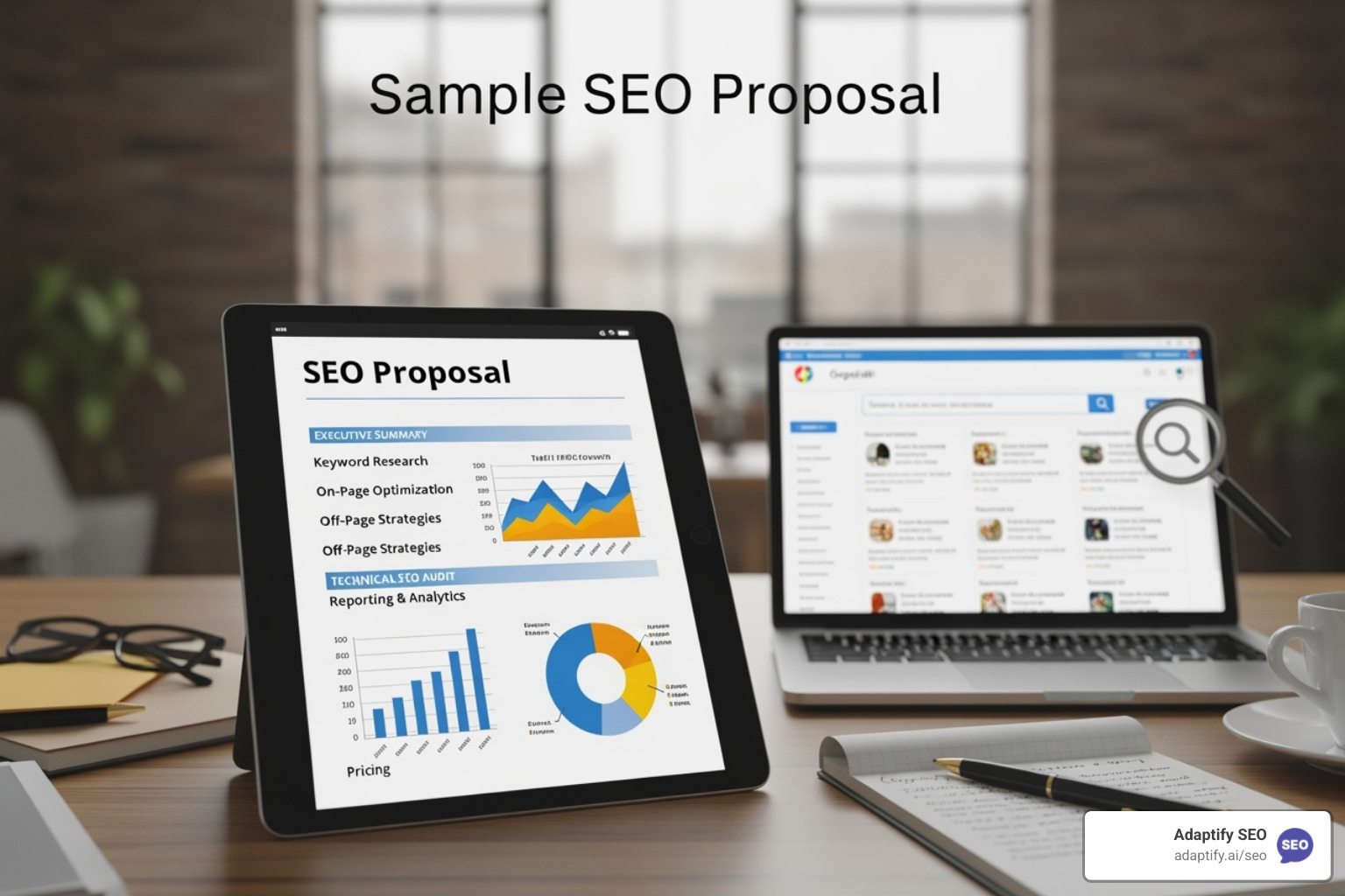 Image of a client testimonial section from an SEO proposal with a client's quote and logo. - sample seo proposal