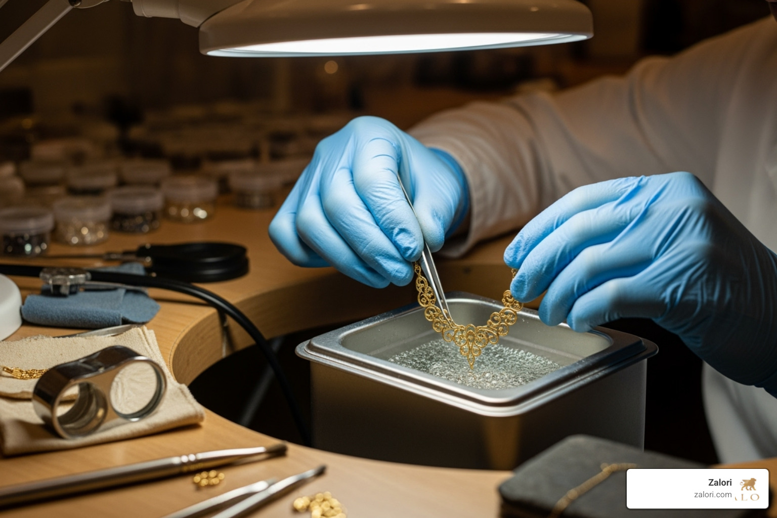 Professional jewelry cleaning service in use - best way to clean 14k gold jewelry Professional jewelry cleaning service in use - best way to clean 14k gold jewelry
