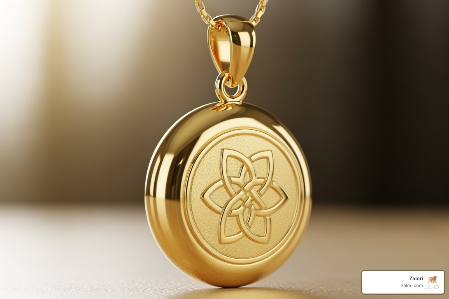 Warm color of a 14k yellow gold pendant - 14 ct gold pendant Warm color of a 14k yellow gold pendant - 14 ct gold pendant