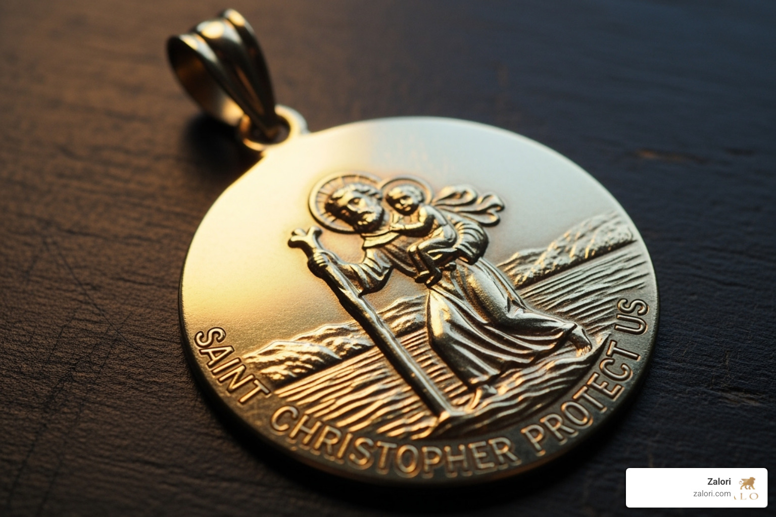 9ct gold St. Christopher necklace in a gift box - 9 carat gold st christopher 9ct gold St. Christopher necklace in a gift box - 9 carat gold st christopher