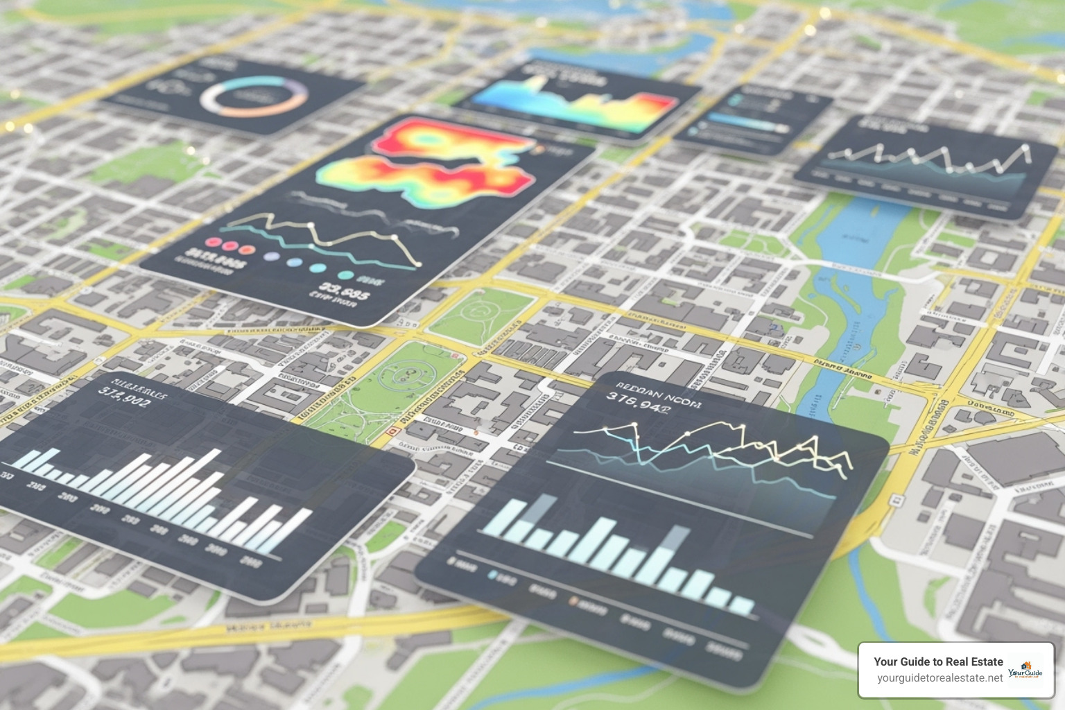 image of a map with real estate market data overlays - Best real estate agent