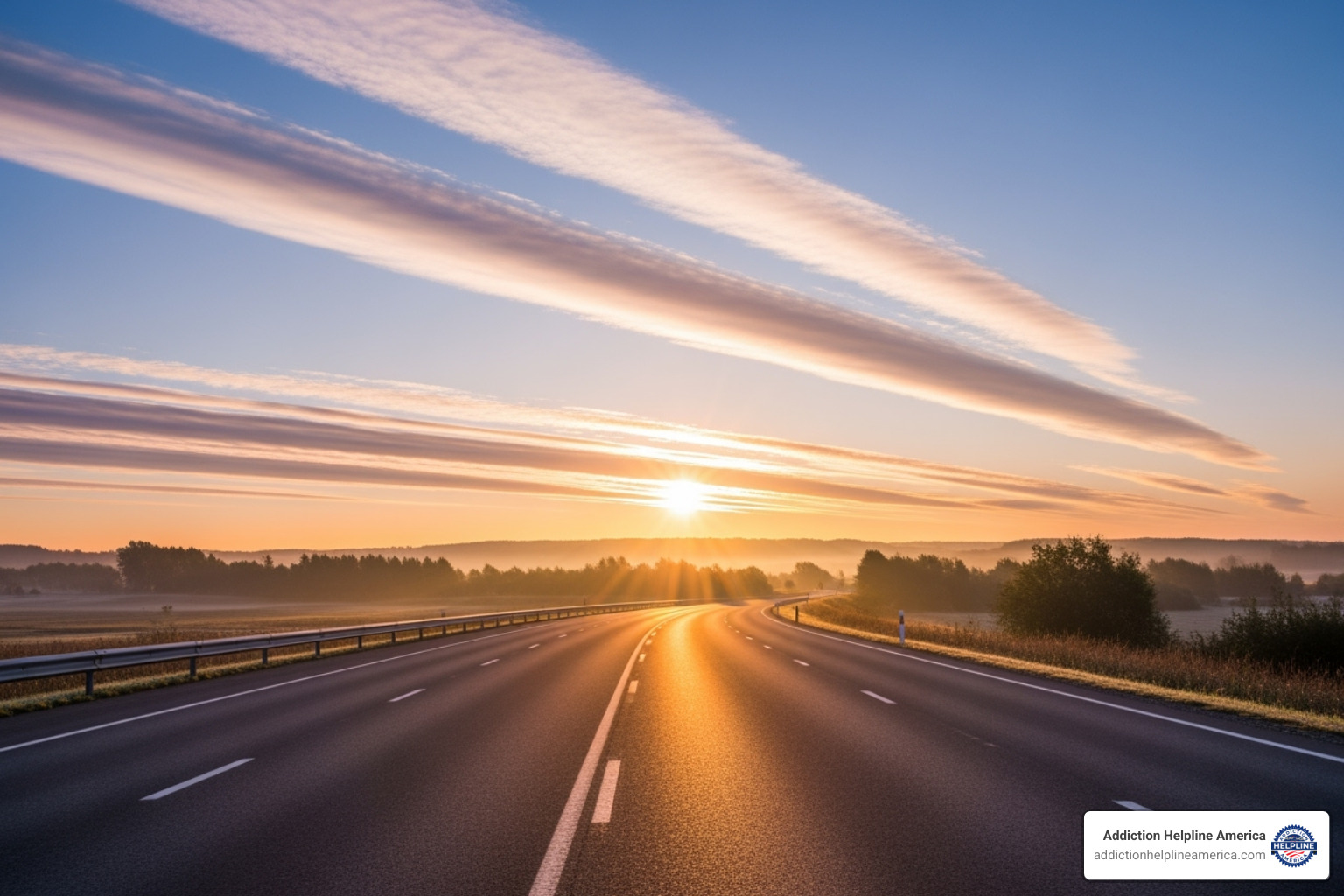 A sunrise over a clear path, symbolizing a new beginning and hope for recovery - addiction and mental health A sunrise over a clear path, symbolizing a new beginning and hope for recovery - addiction and mental health