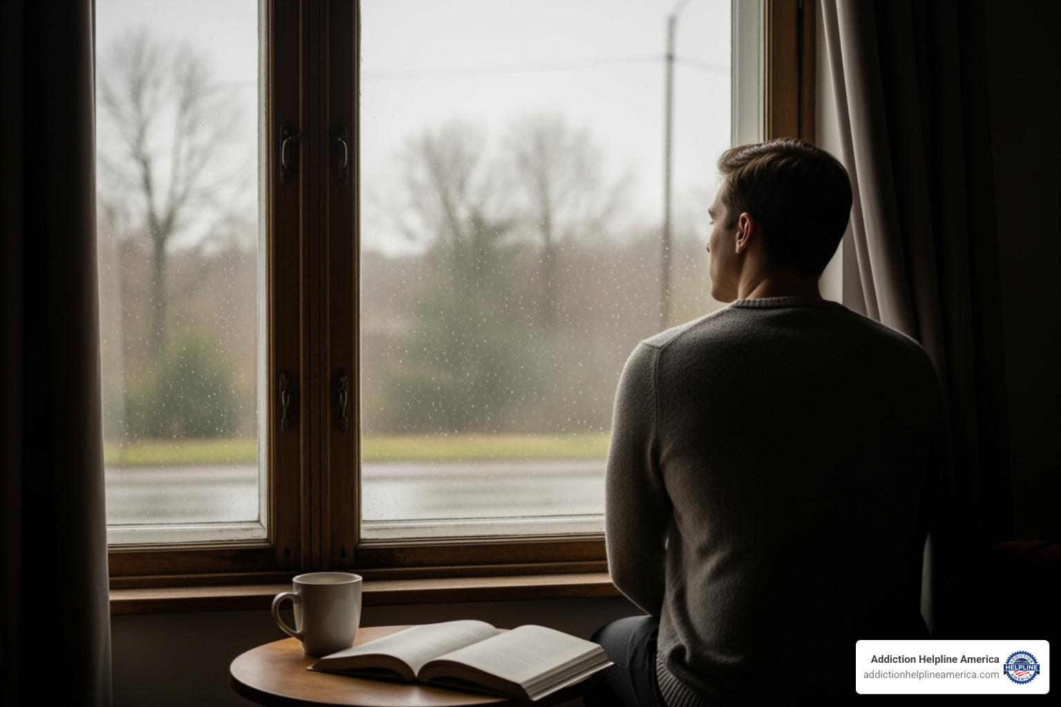 person sitting by window - mental health rehab person sitting by window - mental health rehab