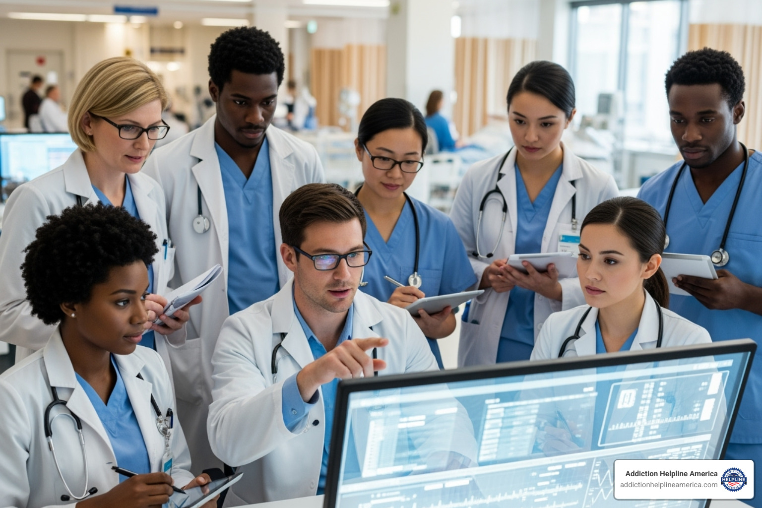 of a diverse team of medical professionals collaborating - rehabs for depression of a diverse team of medical professionals collaborating - rehabs for depression