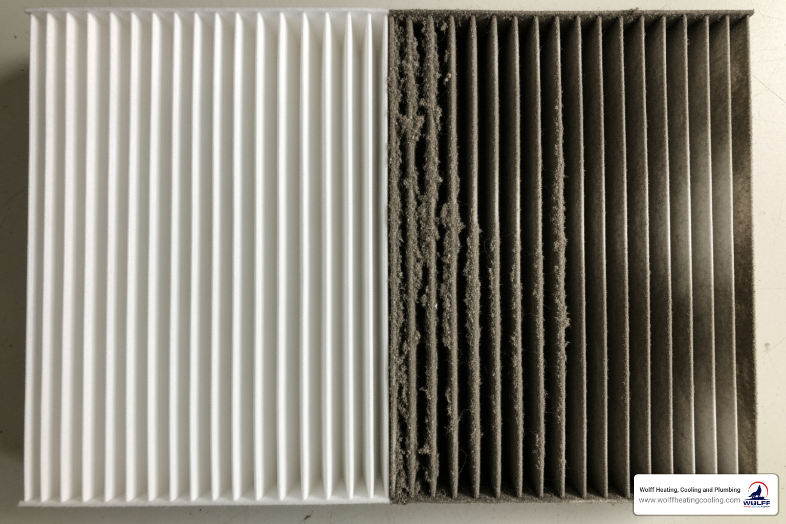 difference between a dirty and a clean HVAC filter - indoor air quality testing albuquerque difference between a dirty and a clean HVAC filter - indoor air quality testing albuquerque
