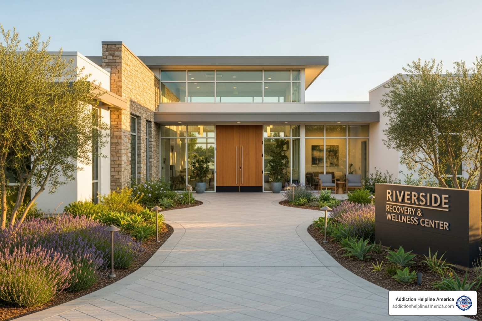 a welcoming entrance to a treatment facility - rehab centers in riverside county