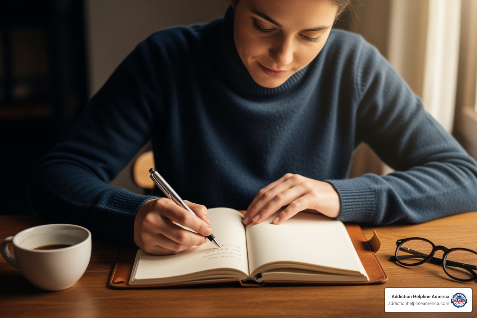 person journaling thoughtfully - intensive outpatient program