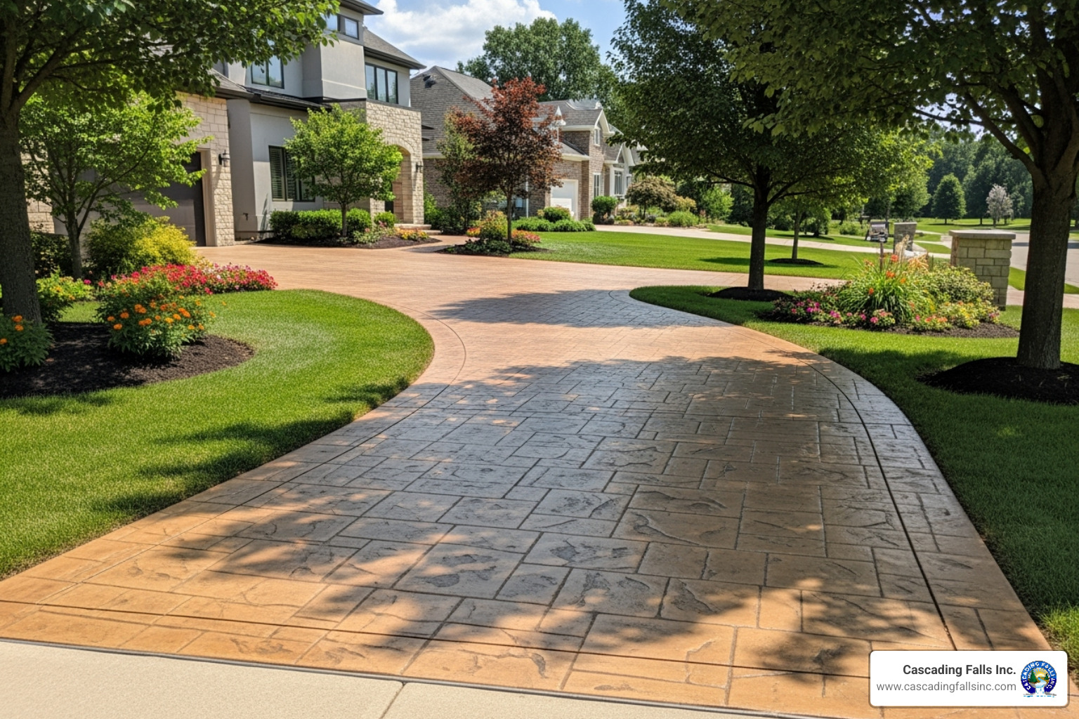 beautiful stamped concrete driveway - driveway replacement beautiful stamped concrete driveway - driveway replacement