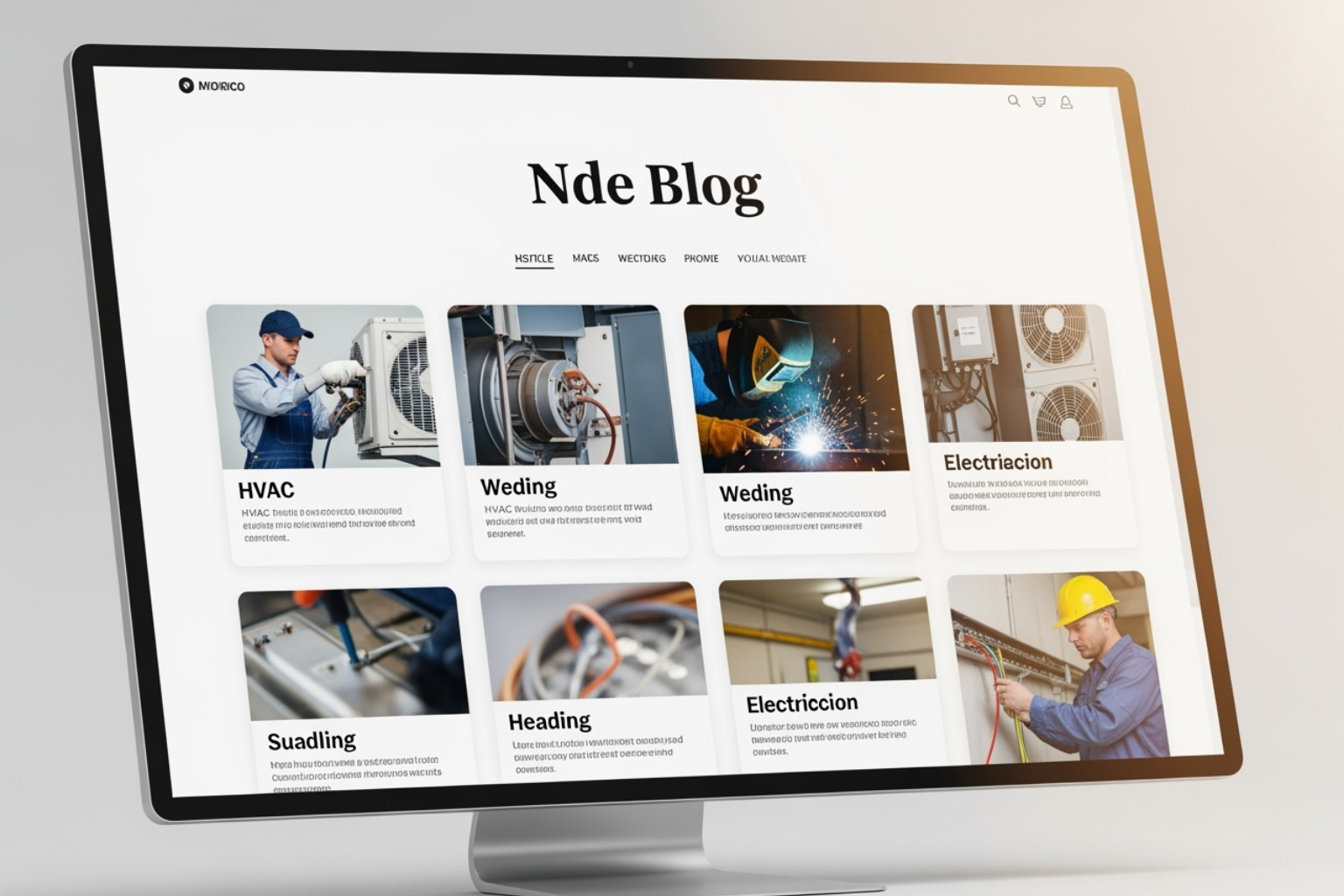 Image of a trade school's blog page with titles like "A Day in the Life of an HVAC Tech" and "Top 5 Skills for a Career in Welding" - Trade school lead generation Image of a trade school's blog page with titles like "A Day in the Life of an HVAC Tech" and "Top 5 Skills for a Career in Welding" - Trade school lead generation