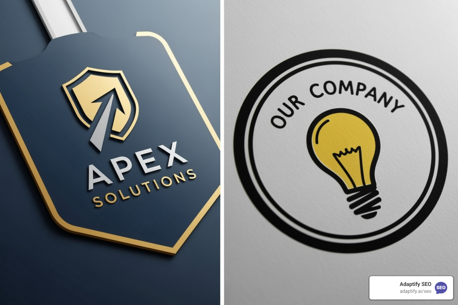 professionally designed badge next to a generic, unappealing one - badge program backlink