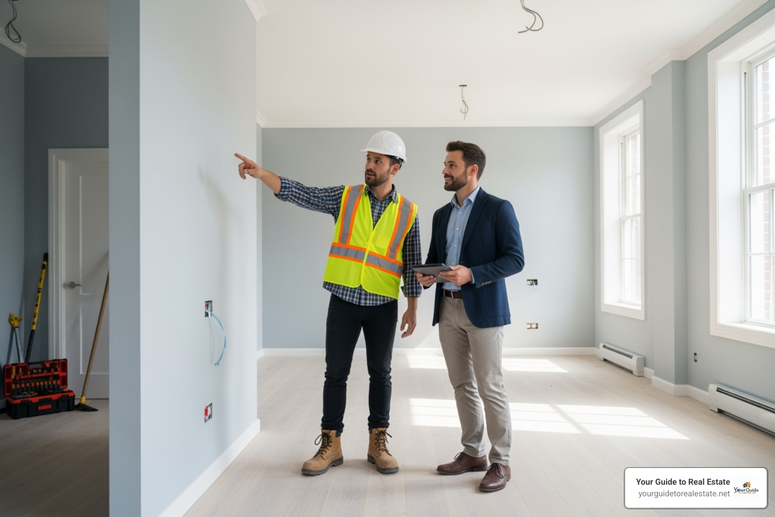 final walkthrough with contractor and business owner - commercial remodeling