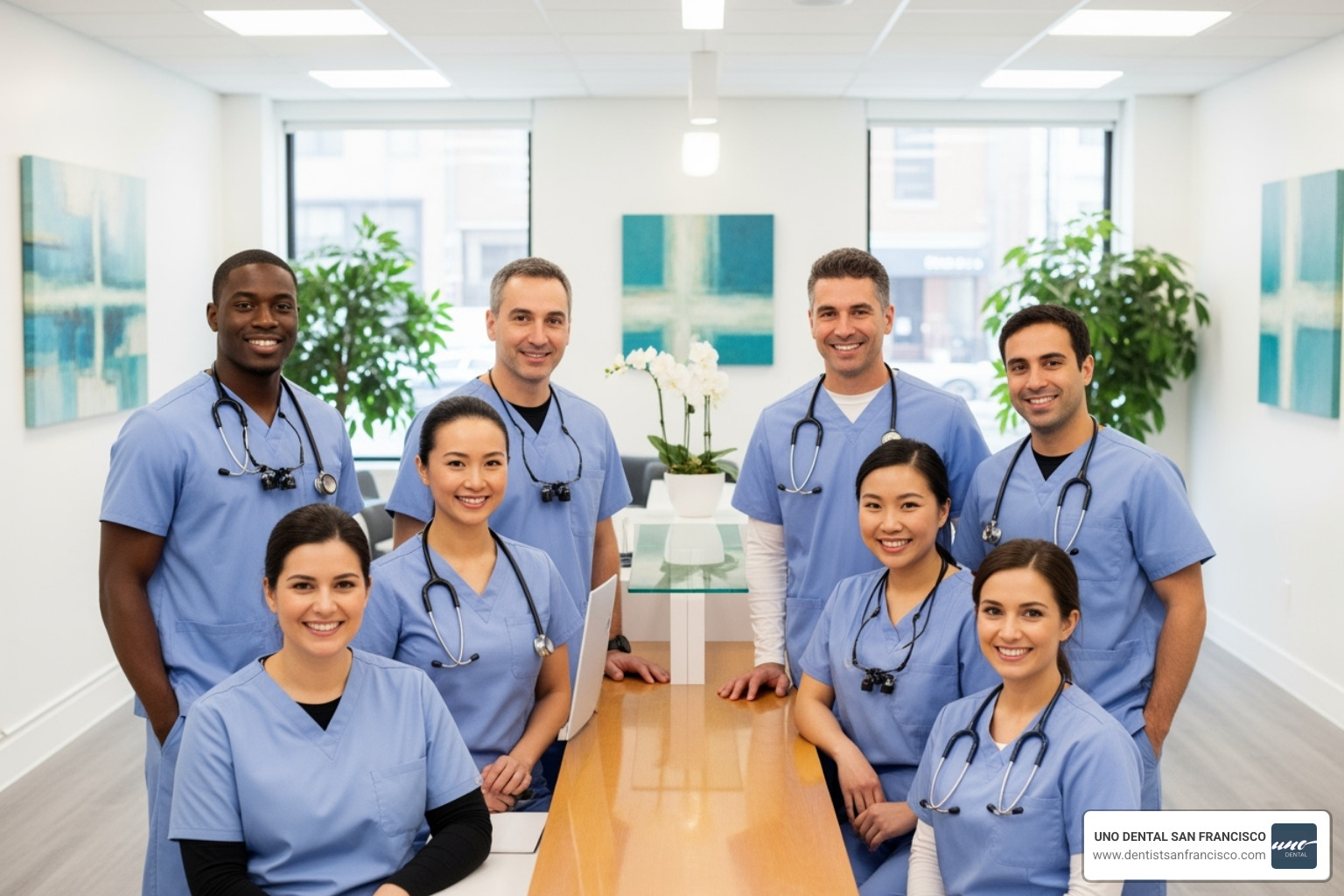 UNO DENTAL SAN FRANCISCO team smiling - painless wisdom tooth removal