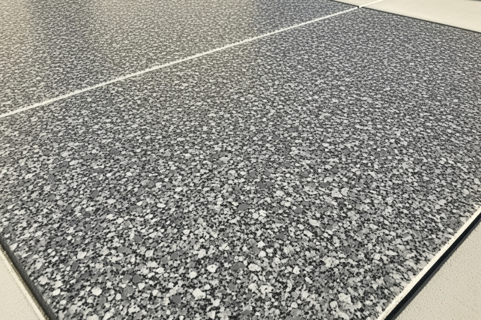 Concrete patio with Penntek flake system in granite-look finish. - concrete porch and walkway ideas