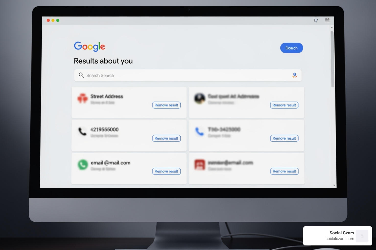 Google's "Results about you" page showing personal information found online - how to remove stuff from google search