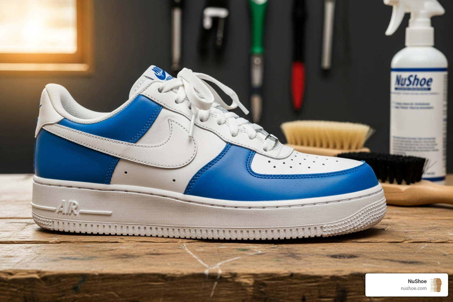 NuShoe-restored vintage sneaker, highlighting a clean sole and vibrant colors - old shoe restoration