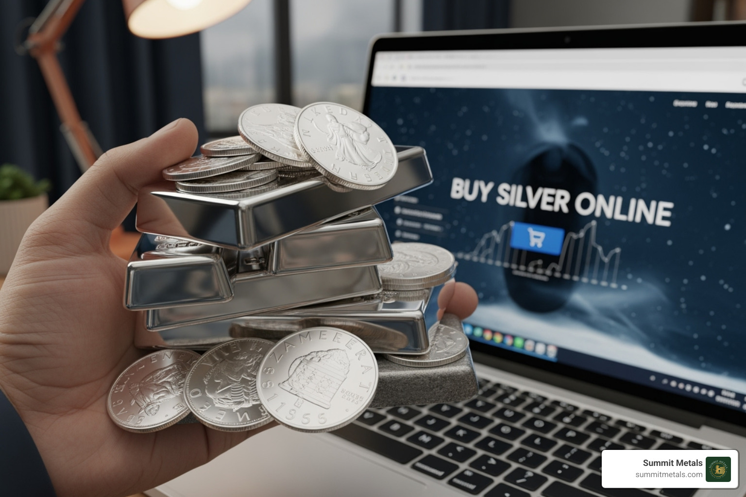 person inspecting silver coin - buy silver online person inspecting silver coin - buy silver online