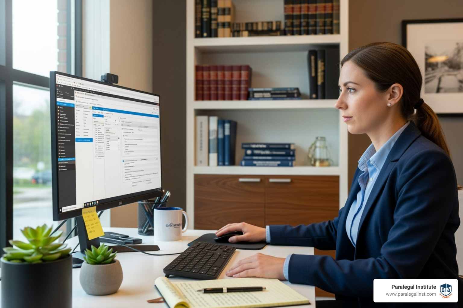 Legal research being conducted on a computer - paralegal schools Nevada